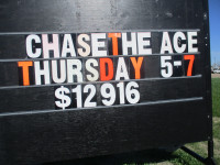 CHASE THE ACE RIVERCREST MOTEL WEST ST. PAUL THURSDAY $12,916.
