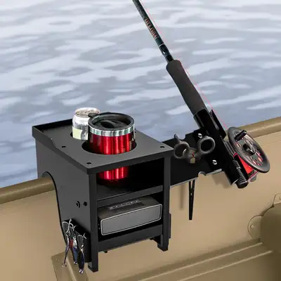 New in box. Boat Tote Mini for fishing accessories and equipment clamps to any boat gunnel measuring...