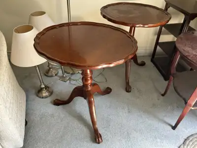 Pair of Pie Crust Side Tables, View more