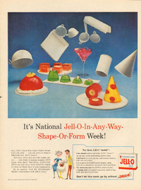 1959 large color magazine ad for Jell-O Dessert