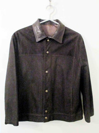 JK21 Men’s Lined Leather Suede Brown Jacket Size Large