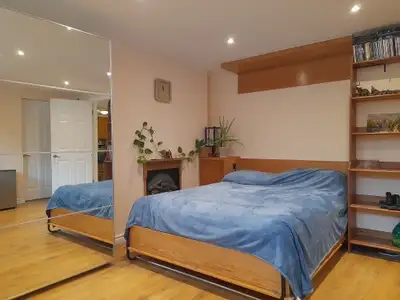 Available immediately. Bright warm furnished room in a nice quiet neighborhood .Room has high ceilin...