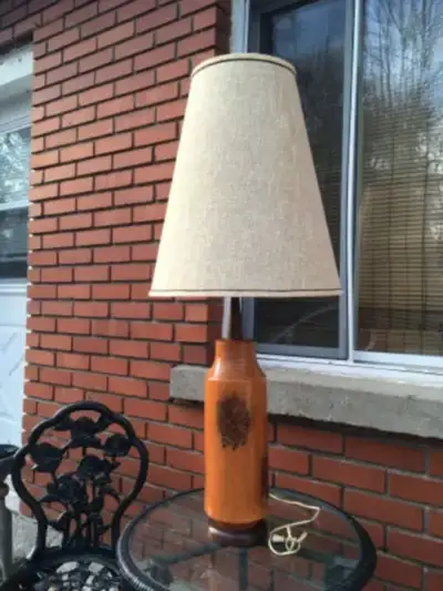 Superbe très grande lampe mid century moderne 1960 TECK Orange, View more