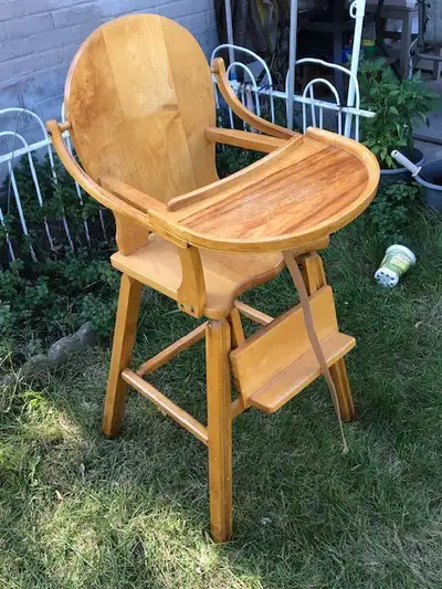 Solid Maple Vintage Baby High Chair, View more