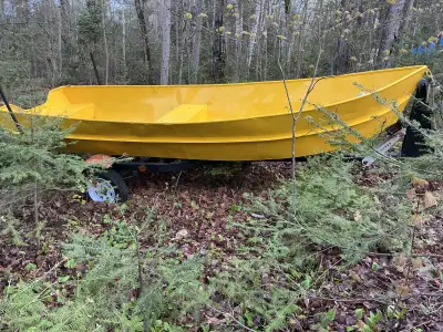 16 foot Goodreau steel boat. Sand blasted and marine paint last year. Good shape, no leaks, no rust....