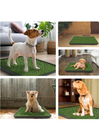 Dog Grass Pad with Tray, Artificial Turf Dog Grass Pee Pad Potty