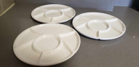 Set of 3 Divided Fondue Plates