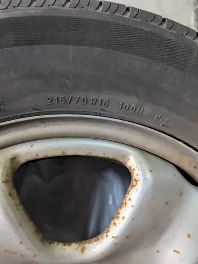 Good used condition tires on Honda steel rims. 4 tires in total. Pick up in Lindsay.