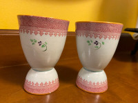 Set Of 2 Vintage ADAMS England Hand Painted Egg Cups