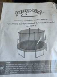12 foot trampoline with enclosure 