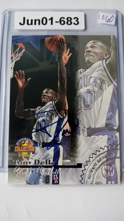 1996 Score Board Collection Tony Delk  Rookie RC auto Kentucky, View more