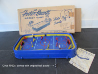 1954 Foster Hewitt table top hockey game + extra game, parts