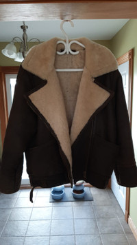 Womens genuine leather and sheepskin jacket