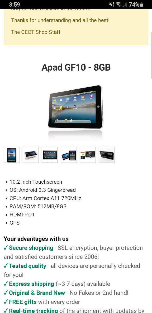 Apad GF10 - 8GB in iPads & Tablets in Edmonton - Image 2