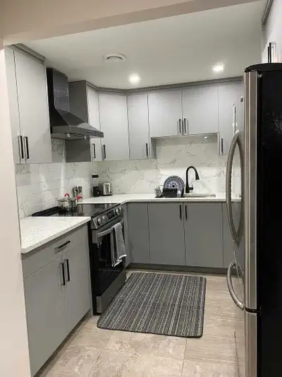 Neat and clean two bedroom basement suit with kitchen, one full bathroom, living area , Separate ent...