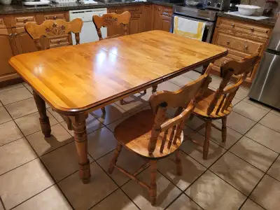 Solid Wood Dining Table and Chairs, View more