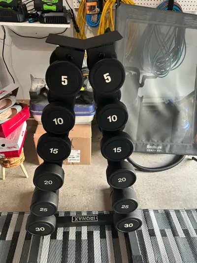 5-30LBS URETHANE DUMBBELL SET WITH STAND, View more