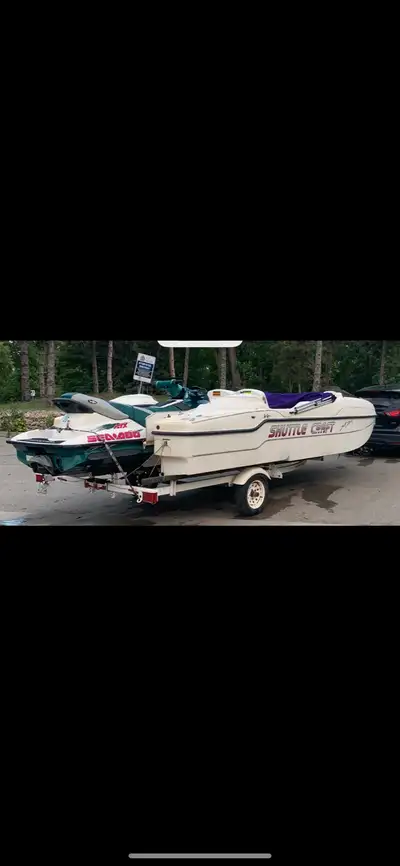 18 foot sport deck Shuttlecraft with 97 GTX Sea-Doo or 14 foot jet sport Shuttlecraft with 97 GTX Se...