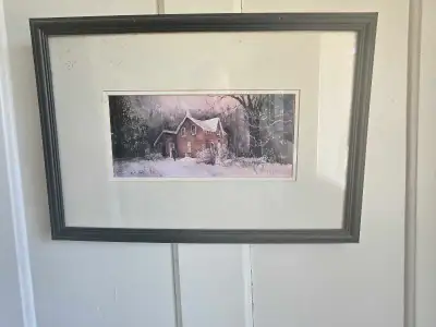 Original Watercolour — Winter Cottage Scene, Signed, View more