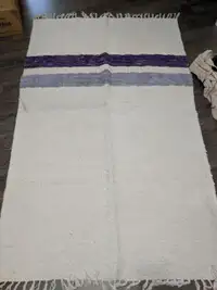 White woven area rug