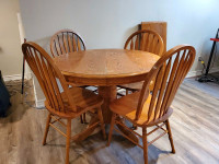 Oak kitchen table and chairs 