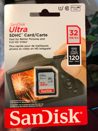 SanDisk Ultra SDHC Card 32 gb 120 mb/s