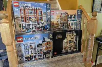 Sets are brand new, unopened. 10264 Corner Garage = $450. 10278 Police Station = $450. 10255 Assembl...