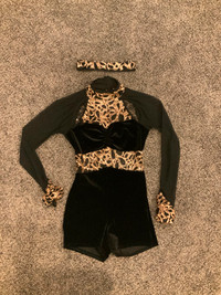 Dance Costume - Black & Gold Shorts/Bodysuit