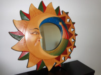 Vintage Celestial Sun ShootingStar Moon Sun WALL MIRROR - wooden
