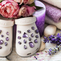 Crocs Charms Lavender Glass Rhinestone Shoe Charms