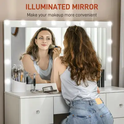 Makeup Vanity Table, Dressing Table with Mirror and Lights, Mode, View more