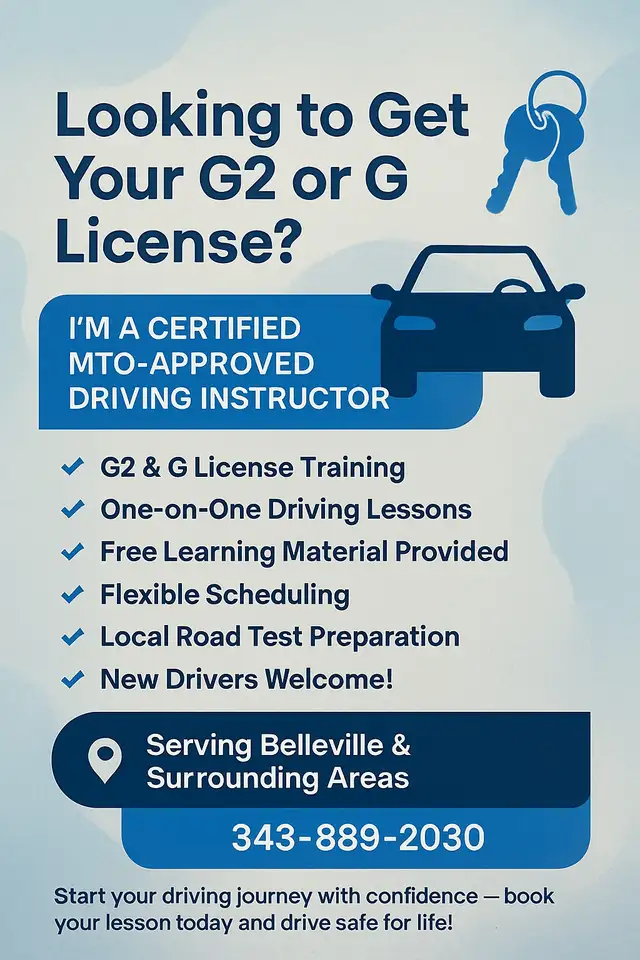 Driving Classes & BDE Course Provider Belleville,ON64840290361347121