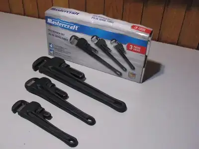 BRAND NEW, Mastercraft 3 Piece Pipe Wrench Set, View more