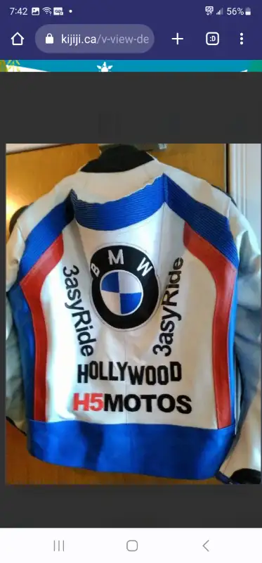 BMW RACE REPLICA MOTORCYCLE LEATHER JACKET SIZE LARGE in Other in Windsor Region - Image 3