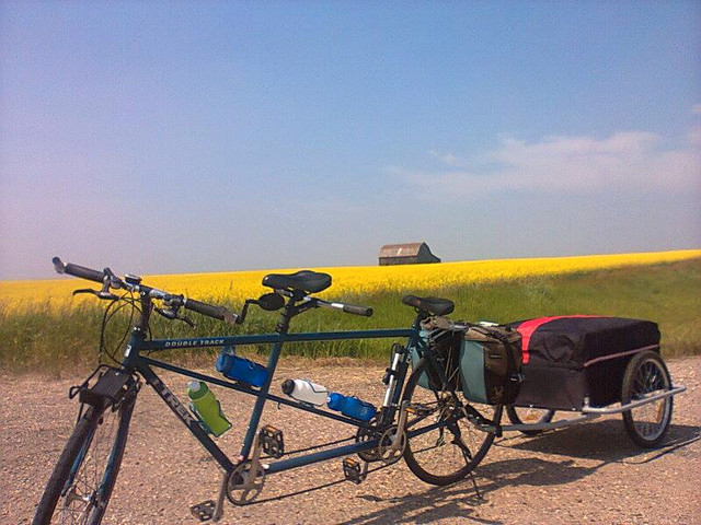 Tandem Bike in Road in Red Deer