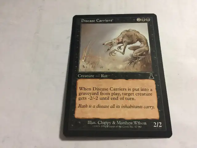 1999 DISEASE CARRIERS #57 Magic The Gathering Urza's Destiny NM in Arts & Collectibles in Longueuil / South Shore - Image 2