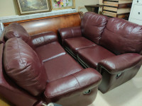 Luxurious Leather Recliner Sofa Set