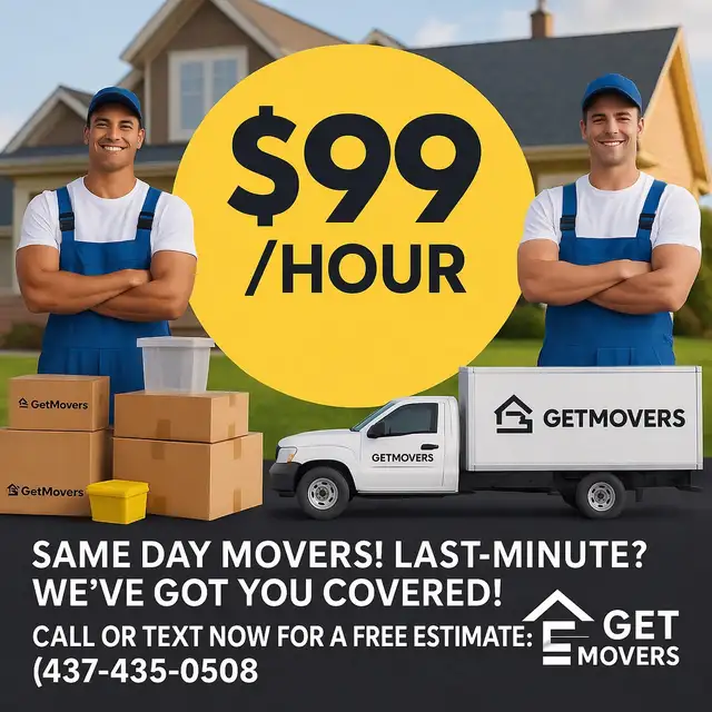 Same Day Movers! (437) 435 0508 Get Movers
