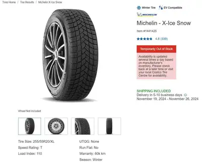 Bought these 4x Michelin X ices from Costco last winter (2023) so only used for one winter. Was plan...