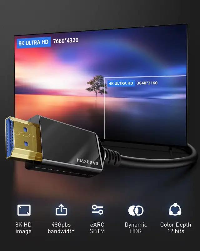 8K HDMI Fiber Optic Cable 50ft/15m Maxonar (Certified) 48Gbps in Other Business & Industrial in City of Toronto - Image 5