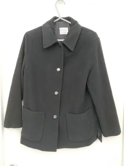 Wool & Cashmere Women Black Dress Button Coat Jacket - Size 10, View more