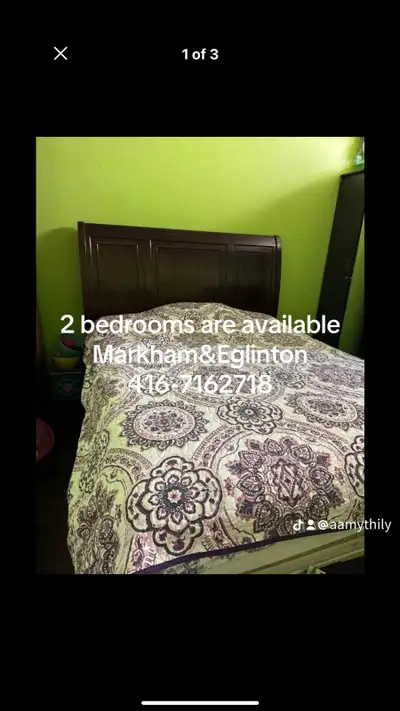 Marham& Eglinton (Scarborough) One master bedroom with attached bathroom in a condo available fromAp...