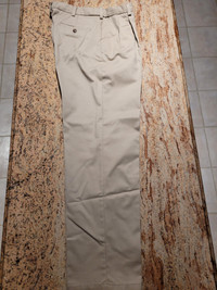 Men's Pants by Haggar - Size 34 x 32 - Beige - Pleated
