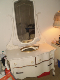 Dresser, dressing table, Nouveau- bevelled  mirror