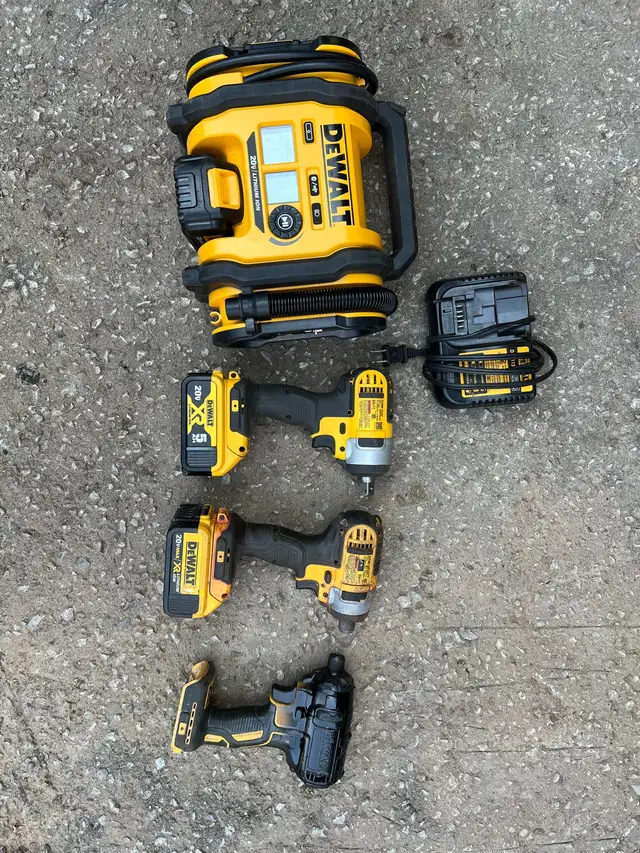 dewalt 20v tool bundle impact batteries tire inflator in Power Tools in Kawartha Lakes - Image 2