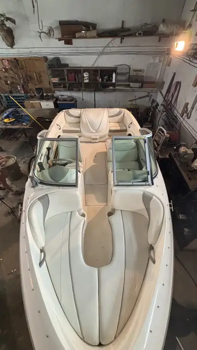 comes with fish finder, water skis, tube, life jackets, and brand new jvc and speakers