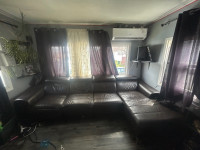 Free sectional with electric recliner on one side 