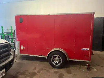 Motorcycle/Cargo trailer 5x10 V-nose with ramp door Brand new wheels and tires New Hubs New LED Ligh...