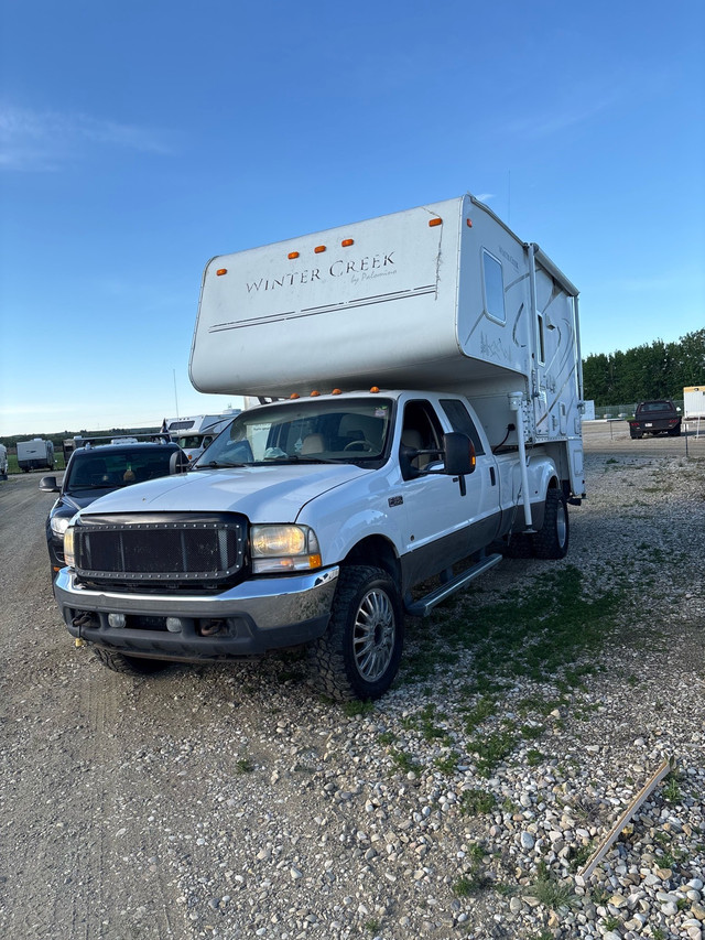 2004 ford f-350 diesel dually with truck camper in Cars & Trucks in St. Albert - Image 3