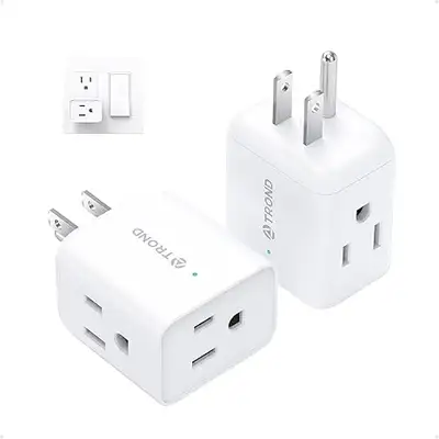 New, TROND 2 Pack Multi Plug Outlet Extender, 3 Outlets, 3-Sided, View more